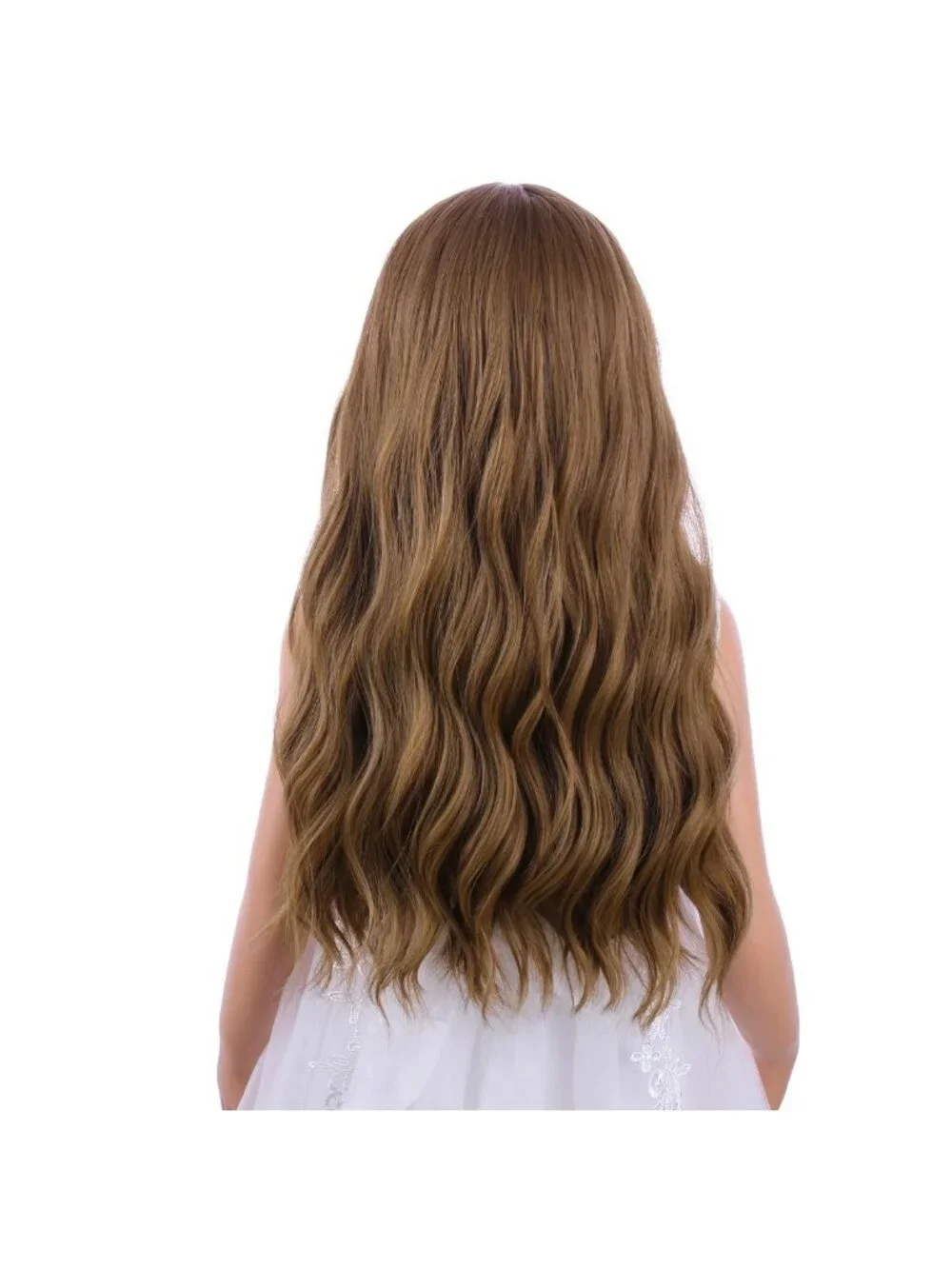 Women's Ginger Long Wavy Wig For Girls Wavy Curly Synthetic Halloween Hair